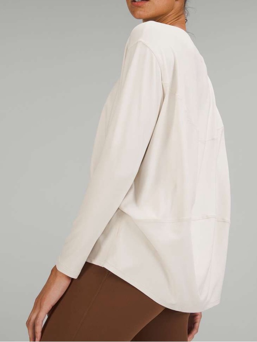Lululemon Back in Action Long Sleeve Shirt Nulu Bone Size 10
